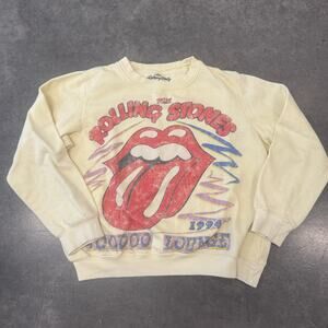 Vintage Y2K Rolling Stones Voodoo Lounge Yellow Crewneck Comfort Sweatshirt M